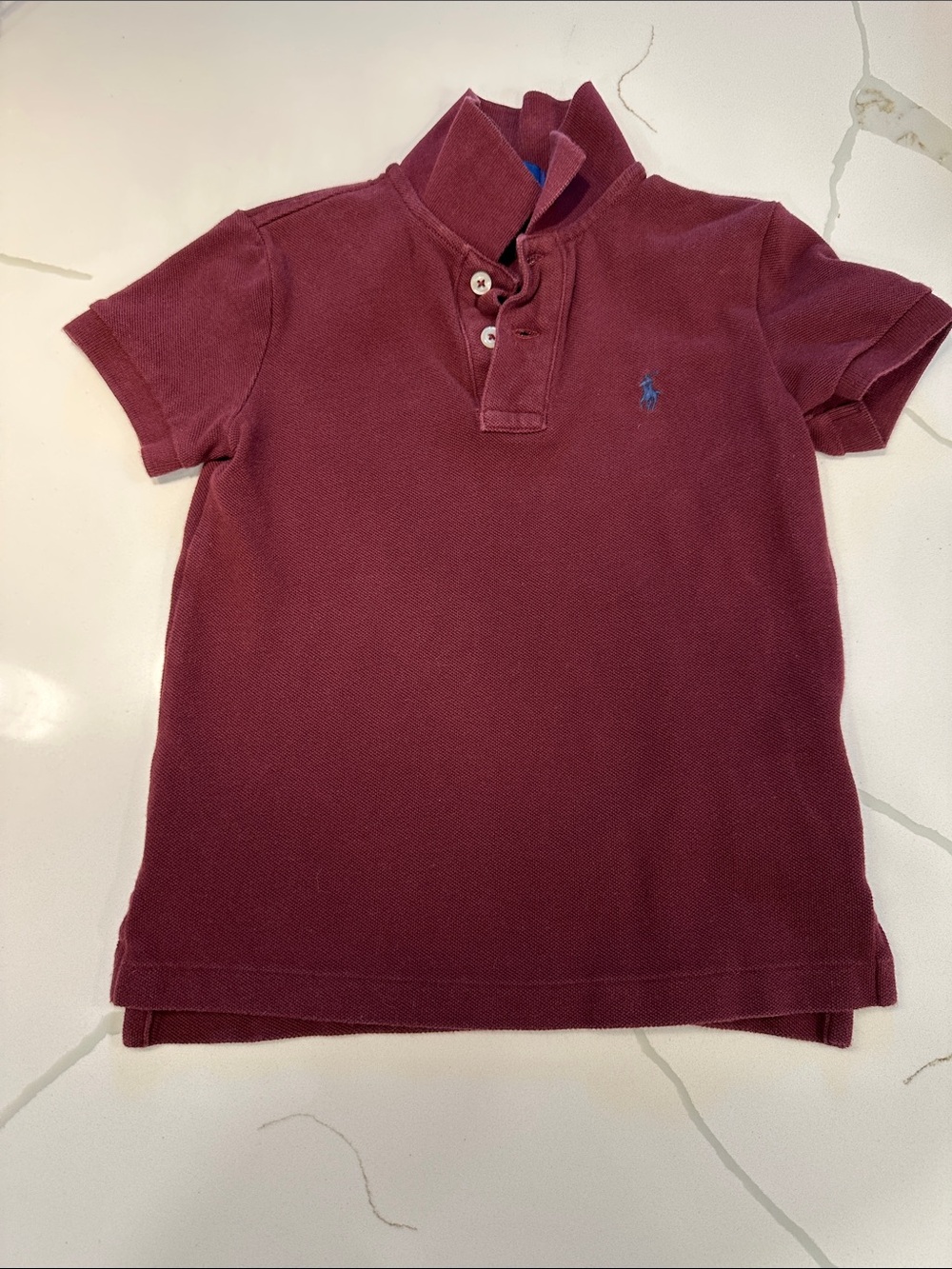 Polo Ralph Lauren short sleeve polo t-shirt burgundy maroon navy horse 4T